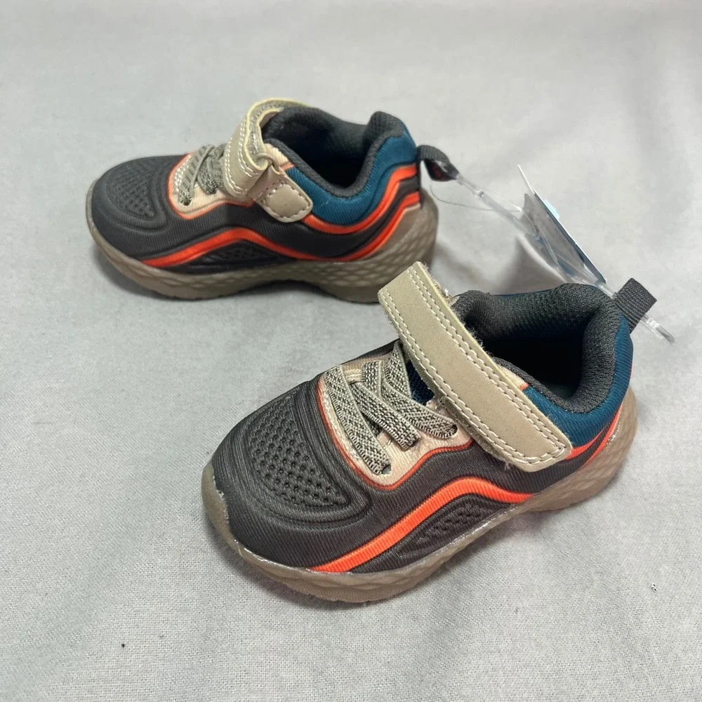 Carter's Mercury Toddler Sneakers Gray Orange Recycled Materials Athletic Size 4